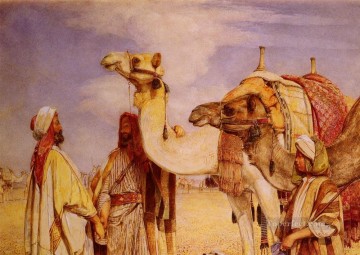 ジョン・フレデリック・ルイス Painting - 砂漠の挨拶 エジプト 東洋人 ジョン・フレデリック・ルイス